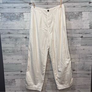 Free People Nothing To See Pleated Trouser White Size 8
